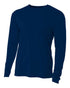 A4 Youth Cooling Performance Long Sleeve Crew (N3165), Color 'Navy'